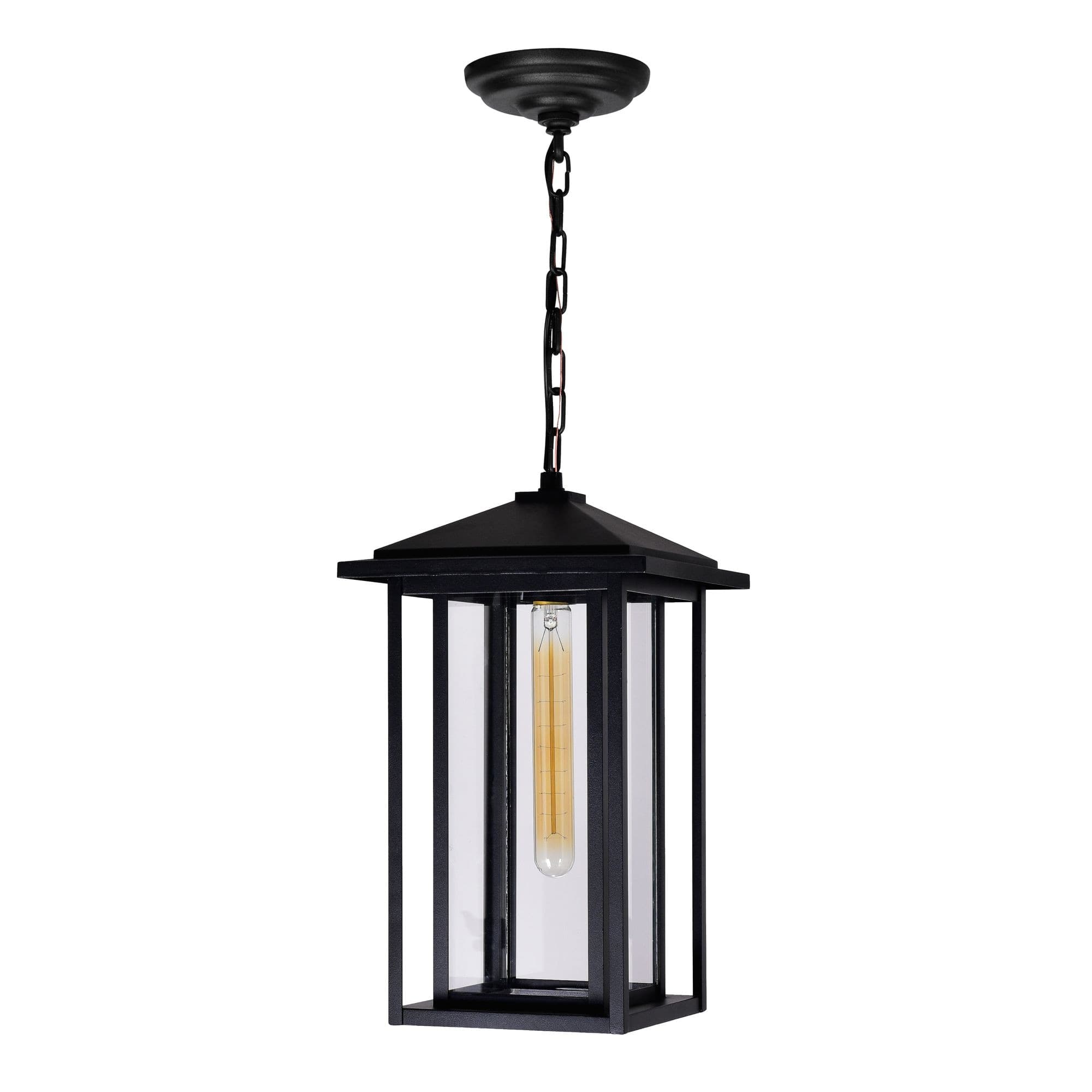 CWI Lighting Crawford Black Outdoor Dimmable Hanging Light