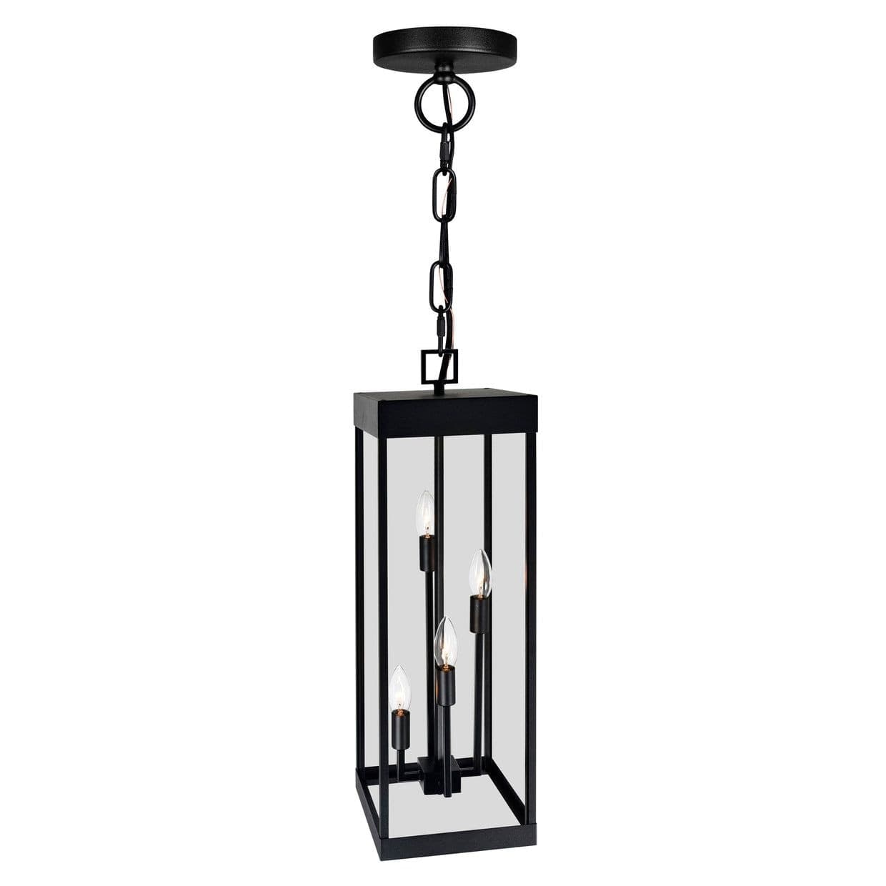 CWI Lighting Windsor 4-Light Black Outdoor Pendant