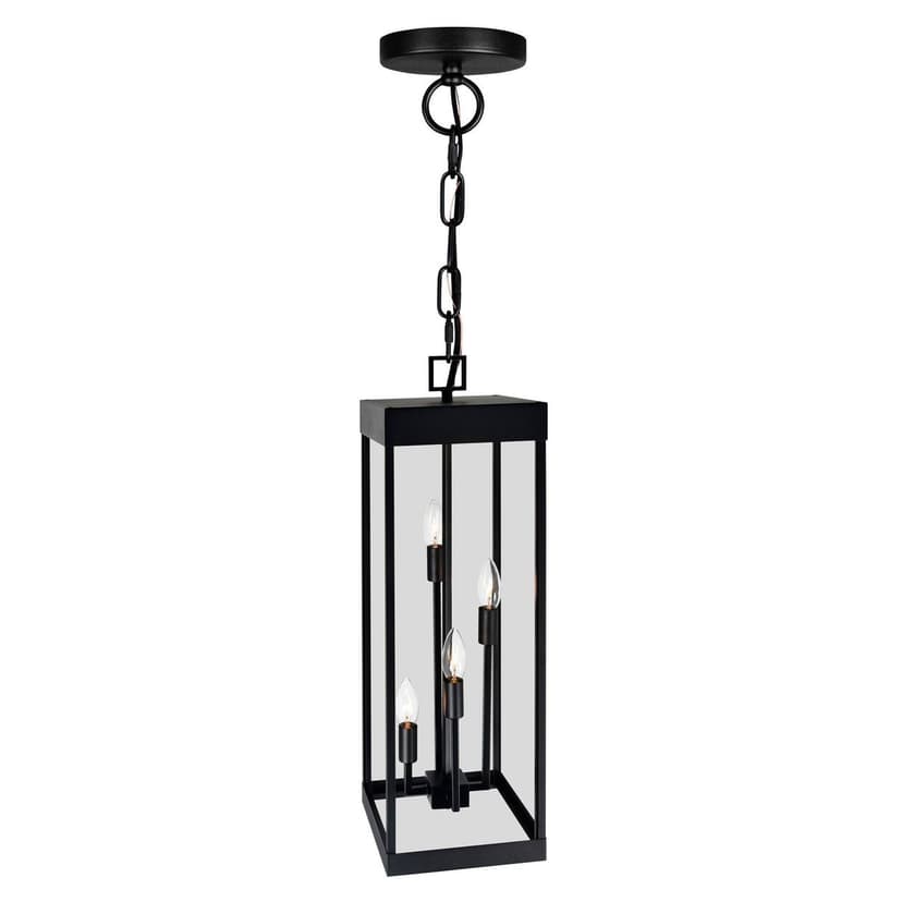CWI Lighting Windsor 4-Light Black Outdoor Pendant