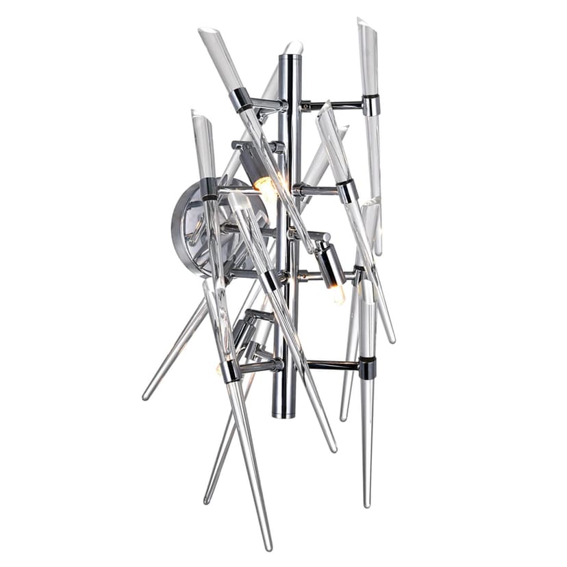 CWI Lighting Icicle 3-Light Chrome Wall Light