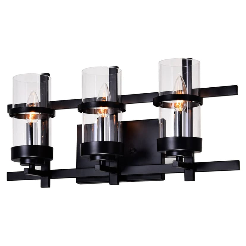 CWI Lighting Sierra 3-Light Black Wall Sconce