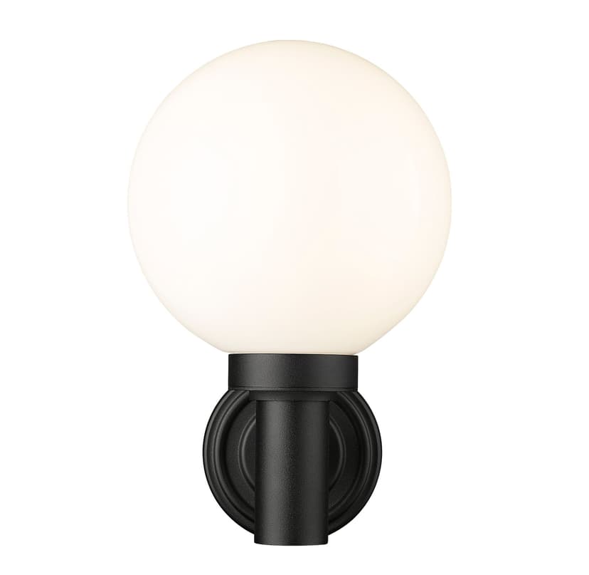 Z-Lite Laurent Outdoor Wall Light, Black with Opal Shade