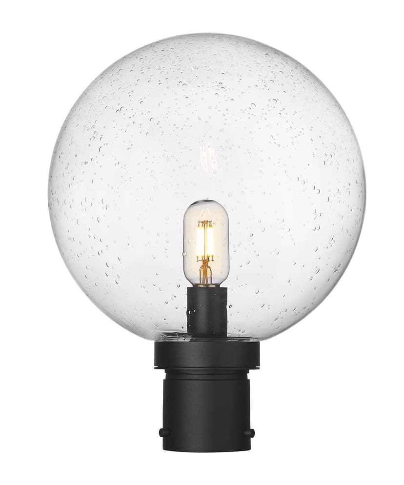 Z-Lite Laurent 1-Light Outdoor Post Head, Black with Seedy Shade