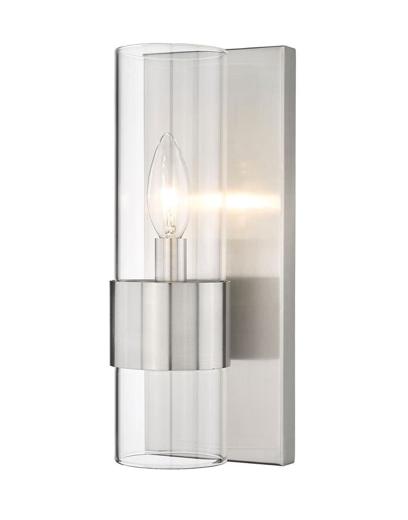 Z-Lite Lawson 1-Light Wall Sconce, Brushed Nickel with Clear Shade