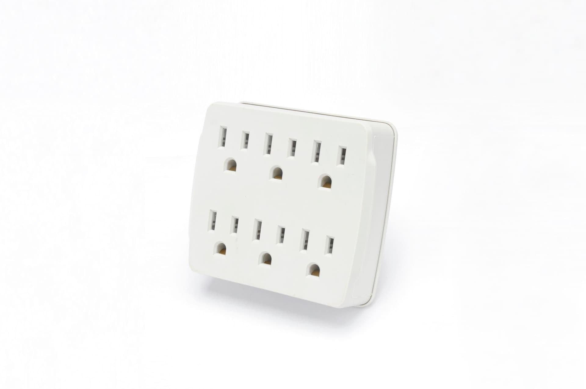 Certified 6-Outlet Extender Wall Tap, Grounded Adapter, 3-Prong, White
