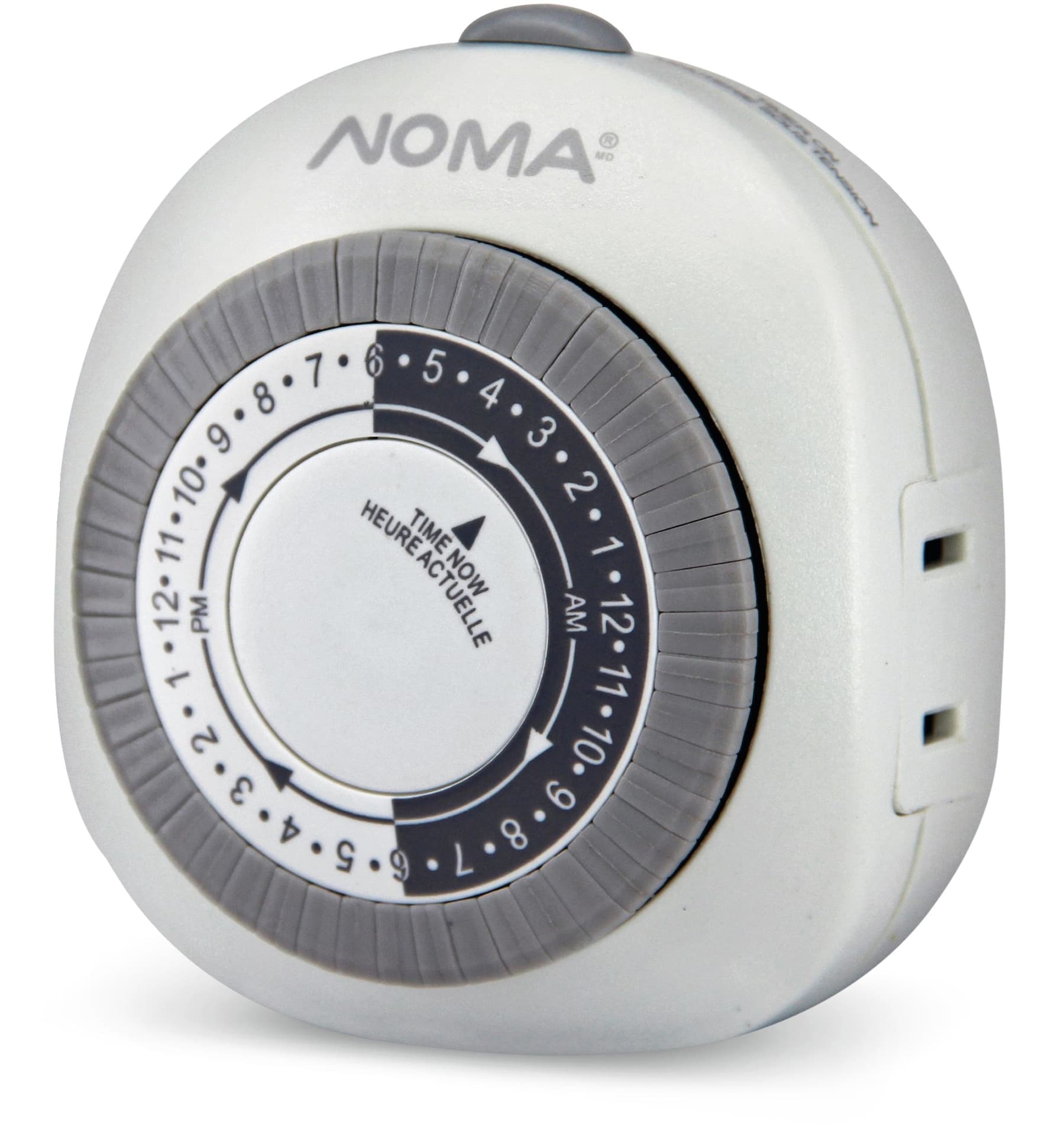 NOMA 24 Hour Indoor Mechanical Timer, 24 Programmable settings, 1-Outlet, White