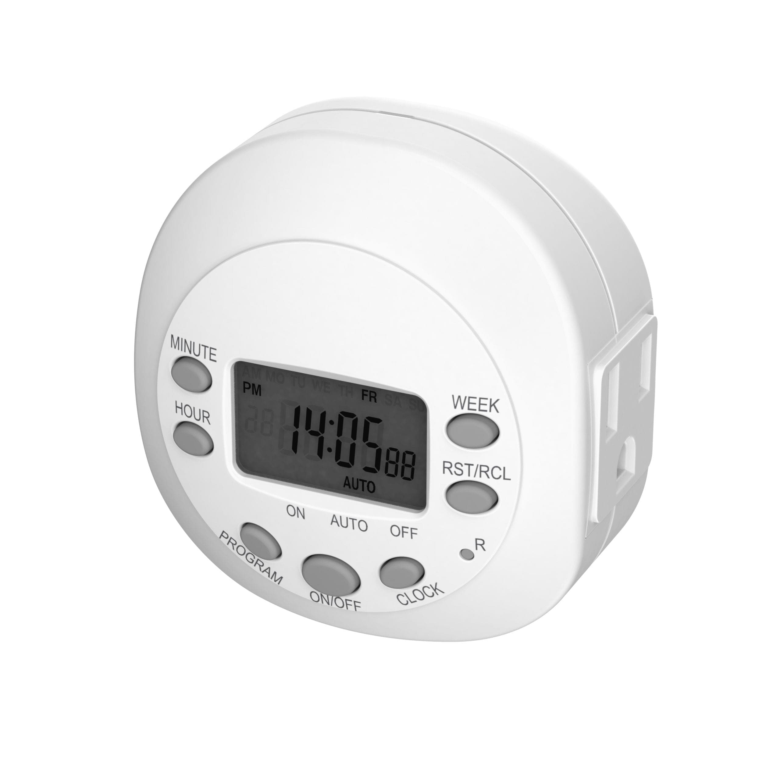 NOMA Indoor Digital Timer, 20 Programmable settings, 1-Outlet, White