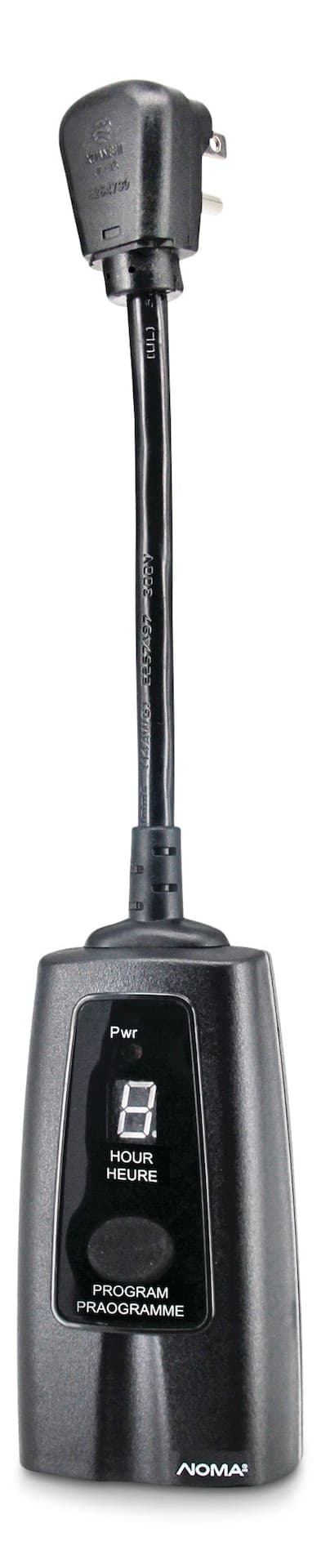 NOMA Outdoor Timer, Dusk to Dawn Sensor, 1 Grounded Outlet, Black