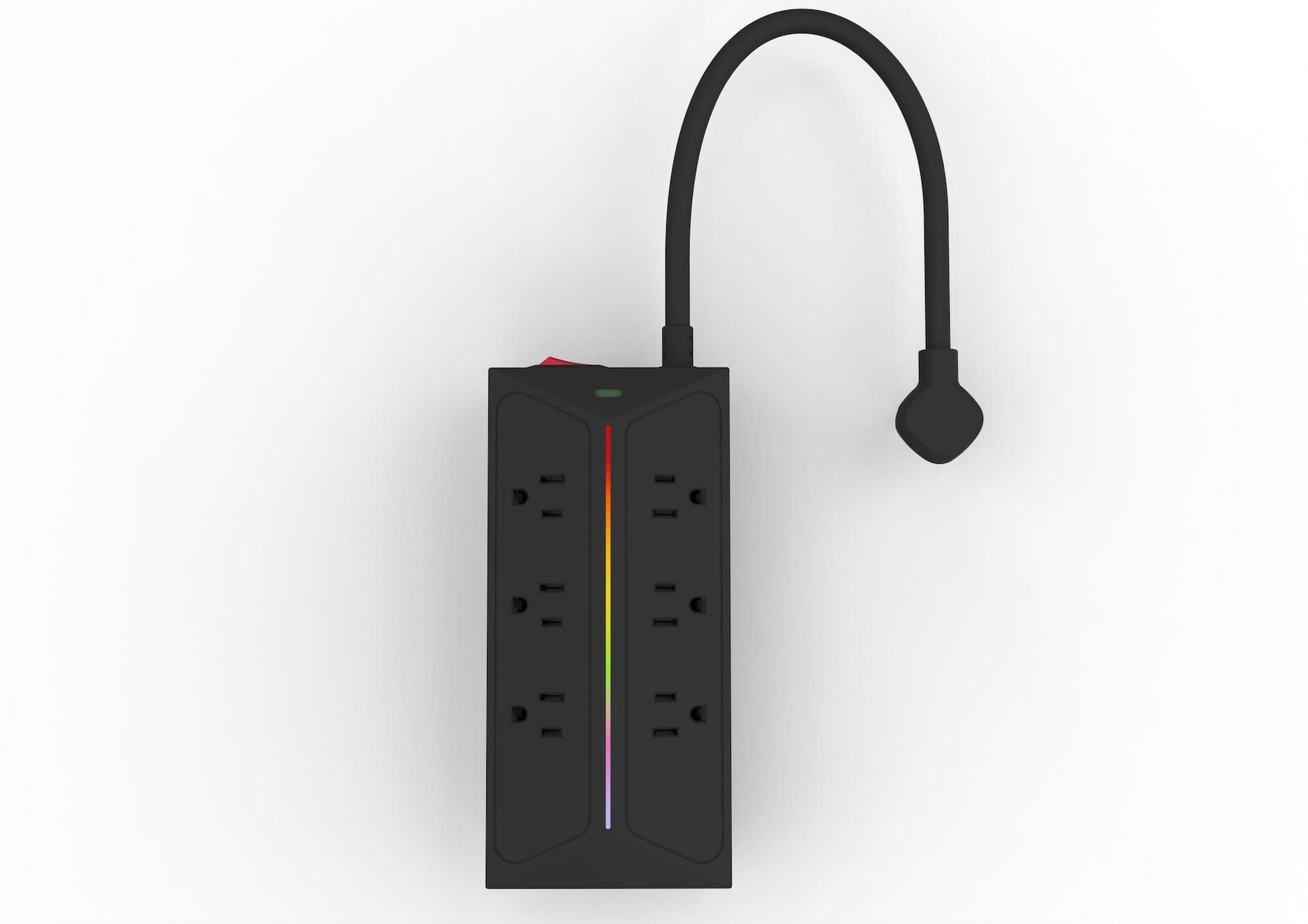 NOMA 1200-Joule Black LED Power Bar with 3-ft Cord and Surge Protection