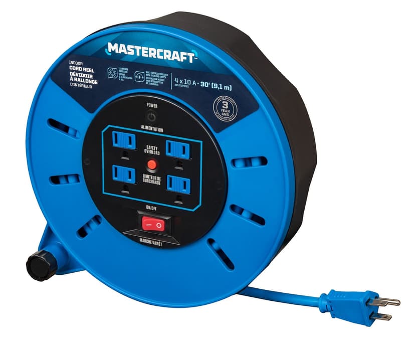 Mastercraft 30-ft 10A Retractable Extension Cord Reel
