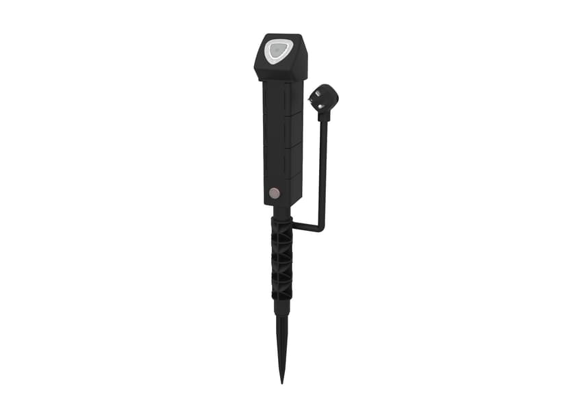 Globe Beacon Wired 6-Outlet Black Outdoor Bluetooth Powered Yard Stake with 6-ft Cord