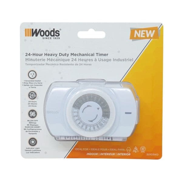 Woods Indoor 24-Hour Mechanical Timer