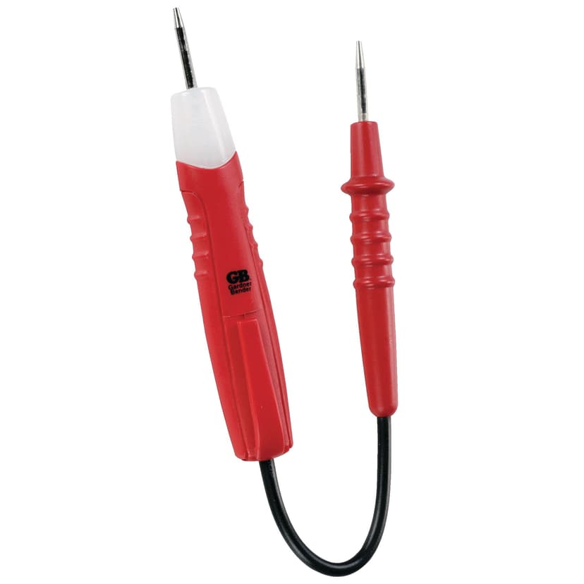 GARDNER BENDER GET-3100 Twin Probe Circuit Tester with 2" Test Lead, AC/DC Voltage, 80-250V, Red