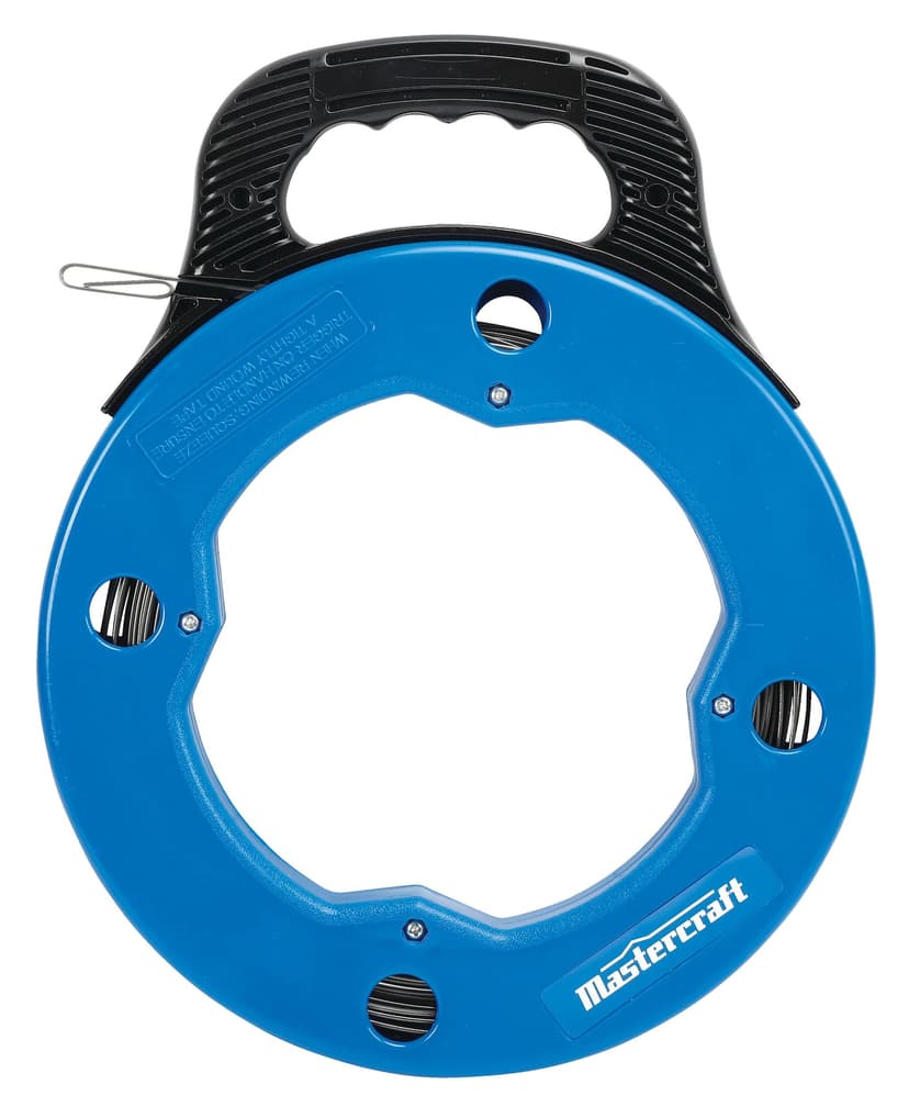 Mastercraft Electrician's Fish Tape with Tape Dispenser and Storage Reel, Blue, 100-ft