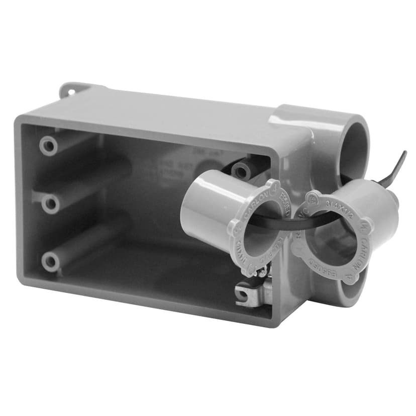 Leviton 37034-703 Outdoor Weatherproof FSS 1-Gang PVC Device Box, 3/4-in