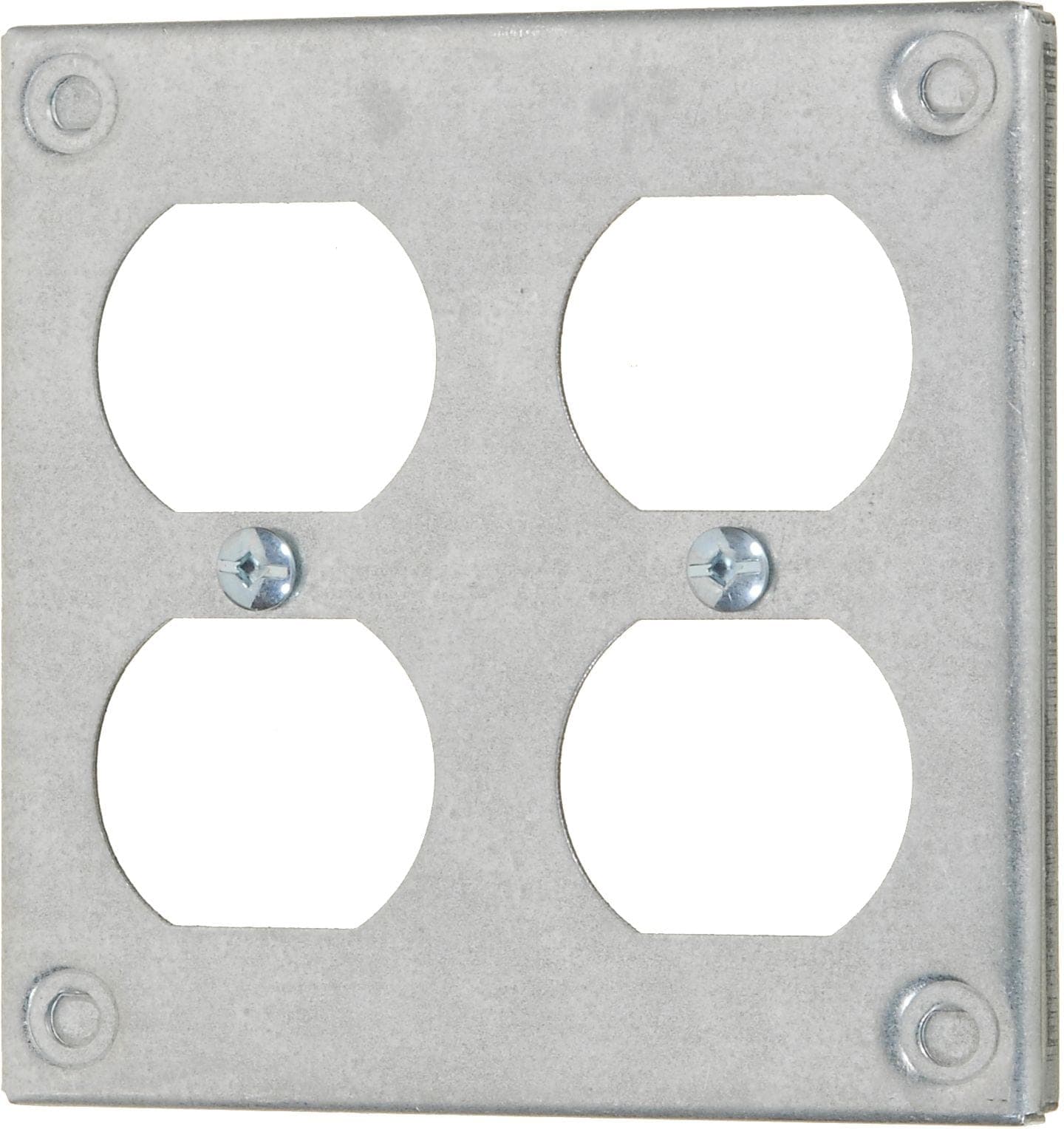 Raised Square Receptacle Cover for Two Duplex Opening, Surface Cover 3/8-in, 4-in, 4.6 Cubic Inches
