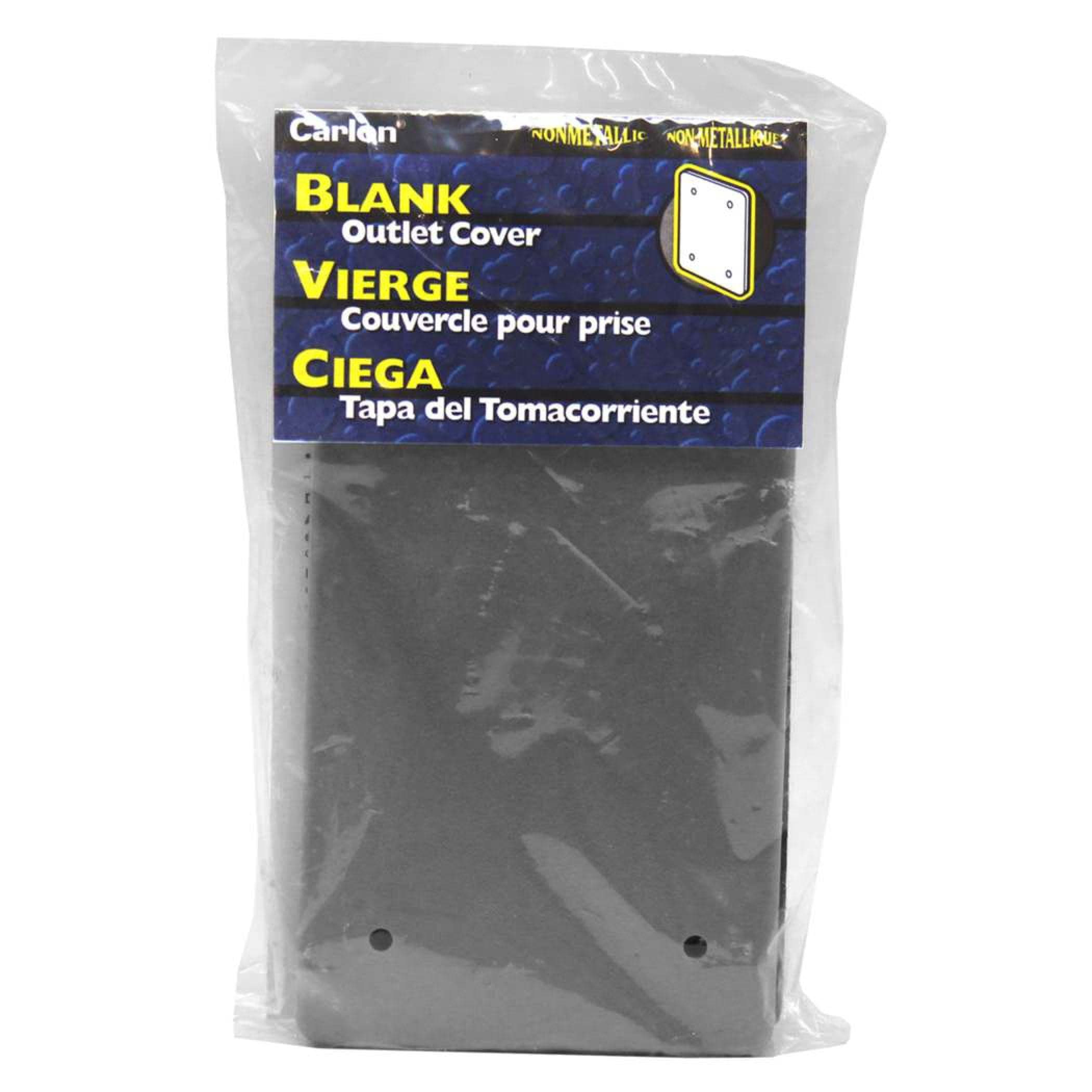 Leviton 37010-701 Outdoor Weatherproof Single Gang Blank PVC Outlet Cover, Grey