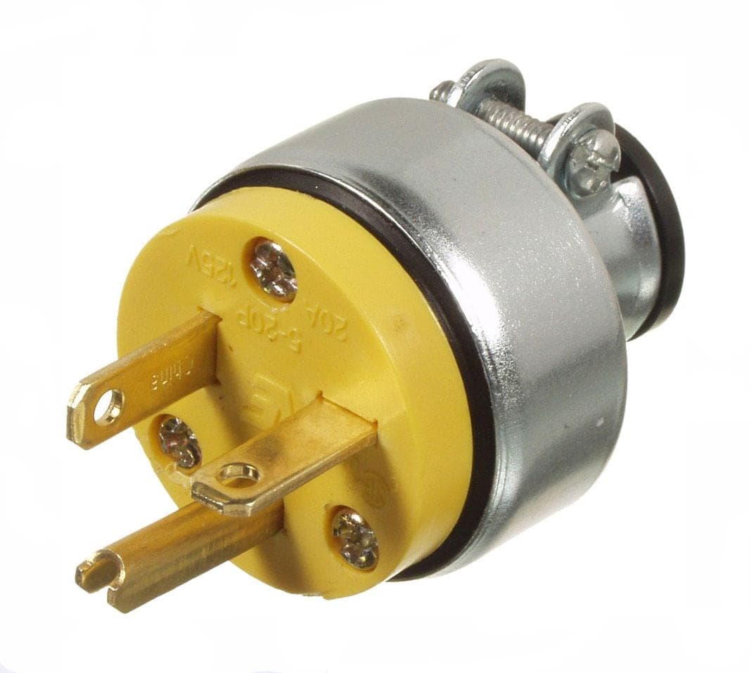 Leviton 520PV-000 PVC Plug, 10 Amp, 125 Volt, Grounding, Commercial Grade, Yellow