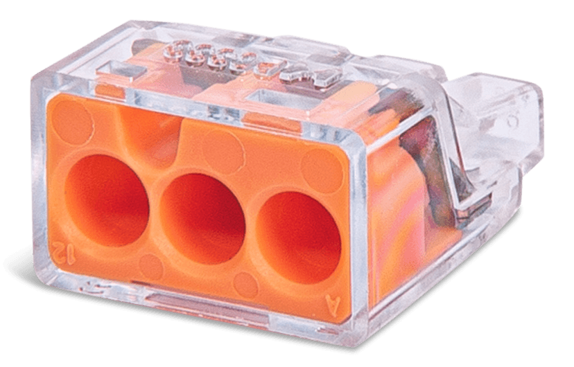 GARDNER BENDER 19-PC3 3 Port PushGard Push-In Wire Connector, Orange, 10-pk
