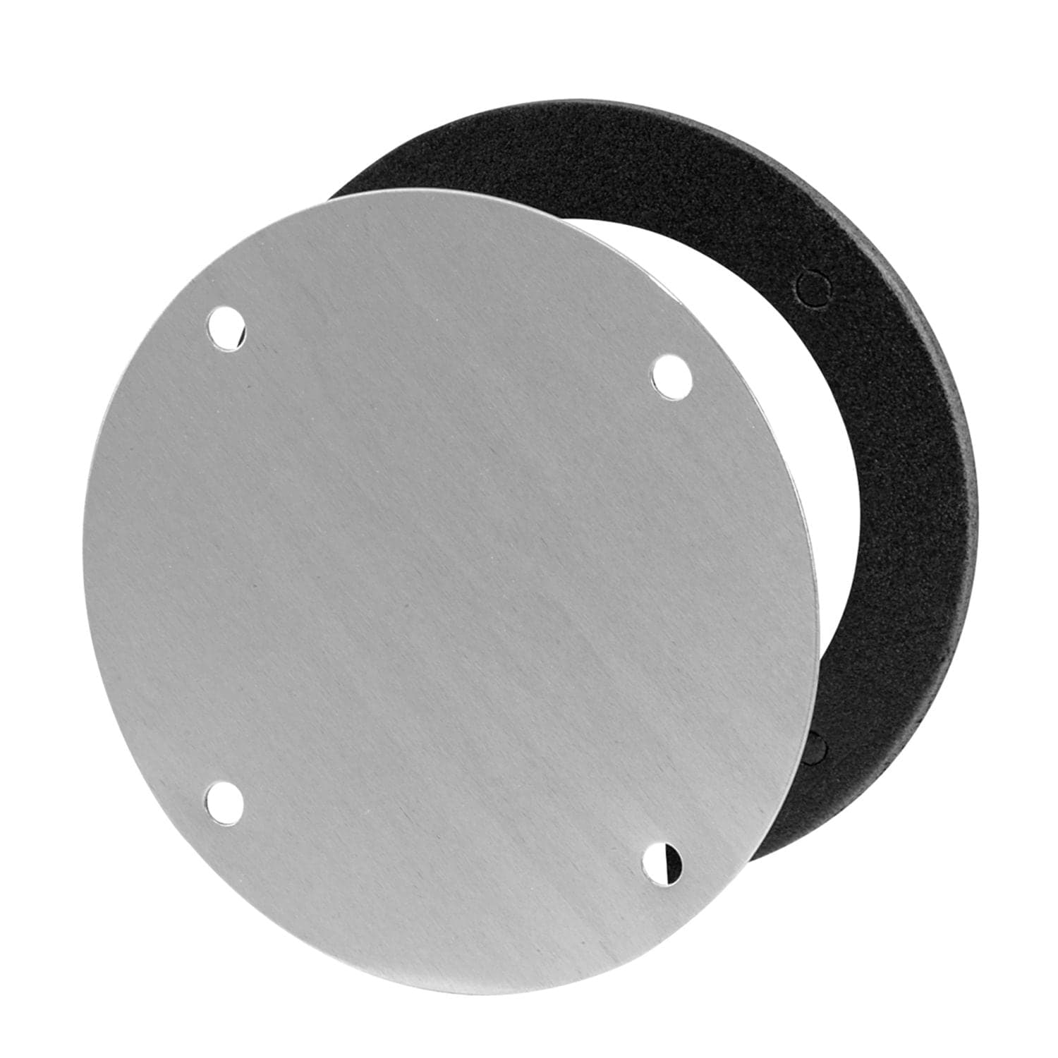 Leviton 37059-728 Round Blank PVC Outdoor Cover Stamped Aluminum with Gasket and Screws, Silver