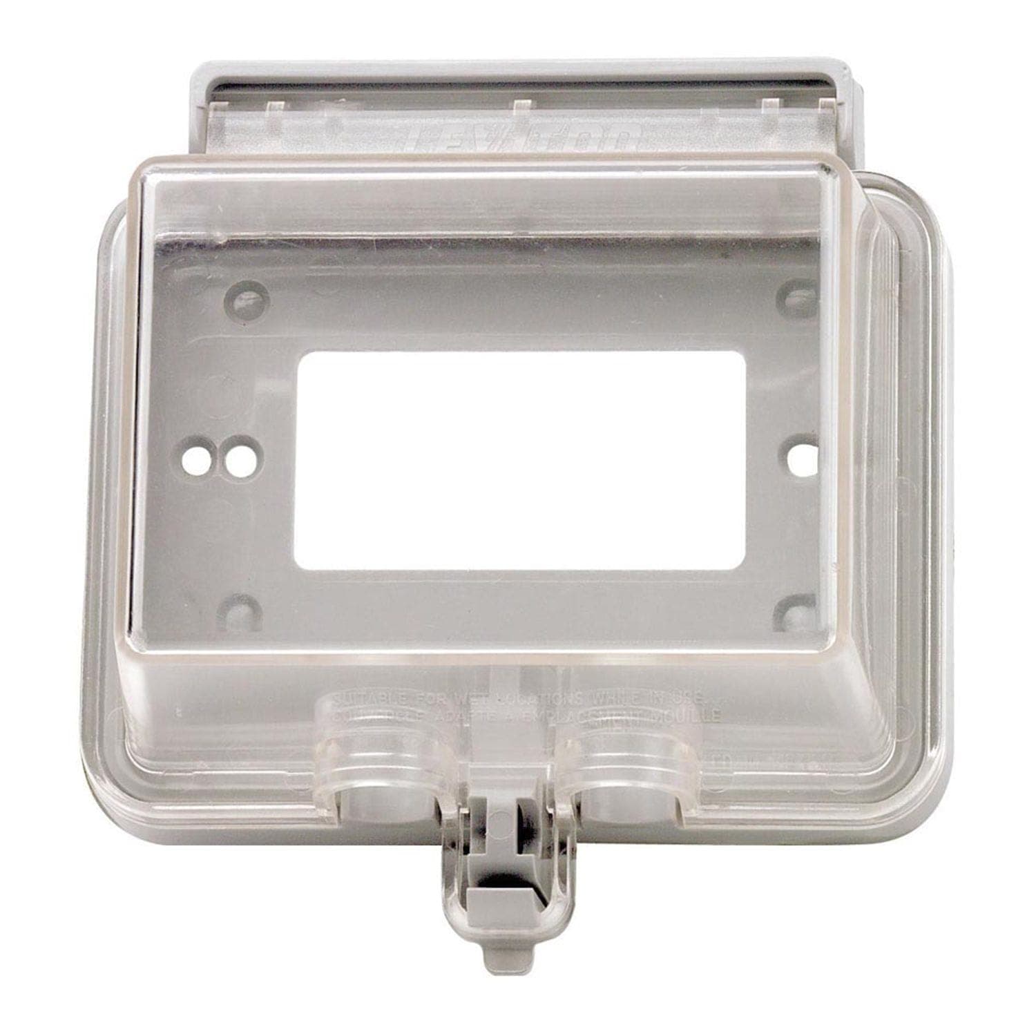 Leviton 05981-001 Single Gang Weather Resistant Decora Horizontal Cover with Self Closing Lid, Clear