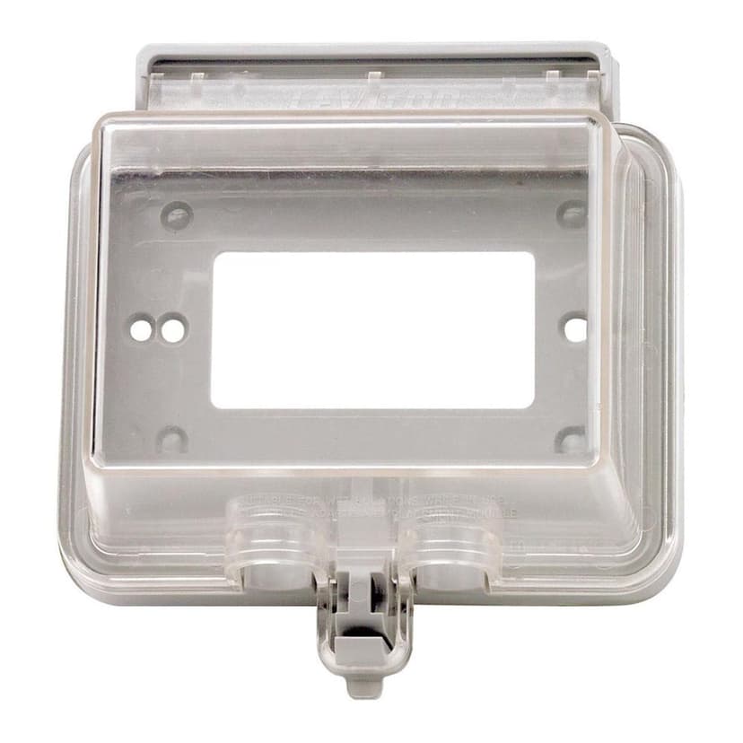 Leviton 05981-001 Single Gang Weather Resistant Decora Horizontal Cover with Self Closing Lid, Clear