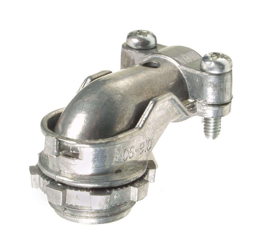 Hubbell SQ90038R1 90 Degree Zinc Conduit Connector, 3/8-in