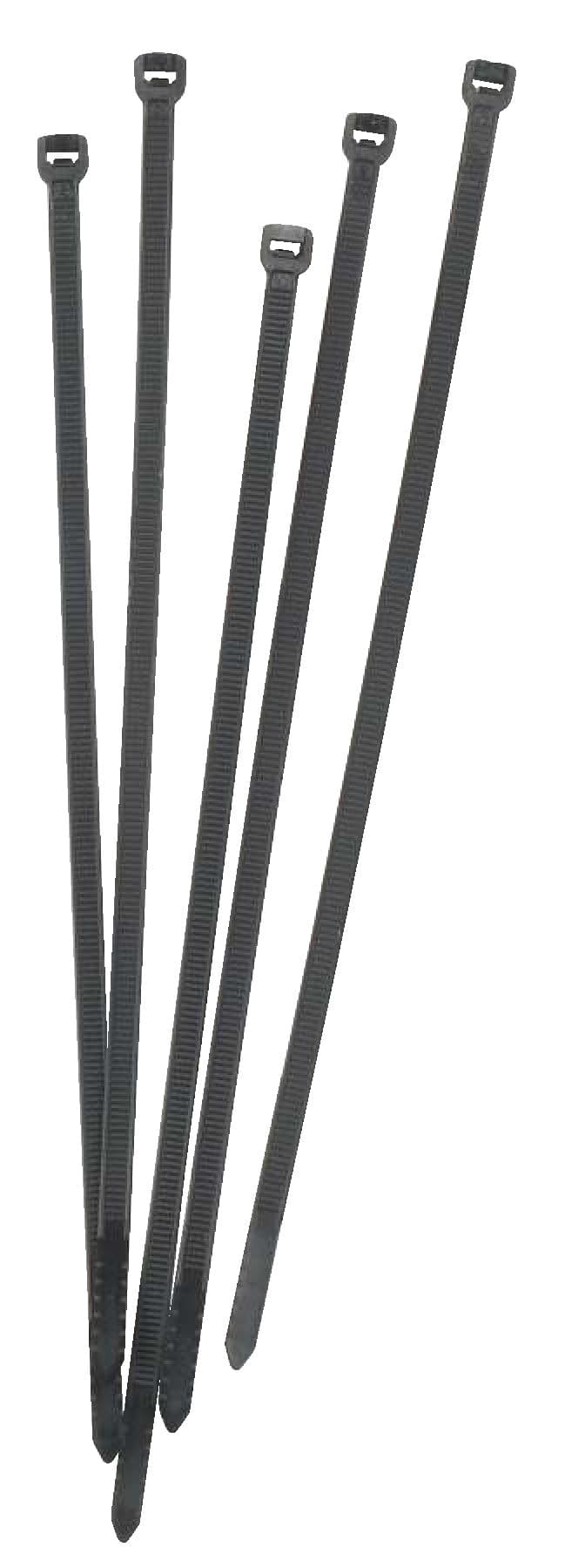 Certified Medium Duty Cable Ties, Black, 7.5-in, 100-Pk