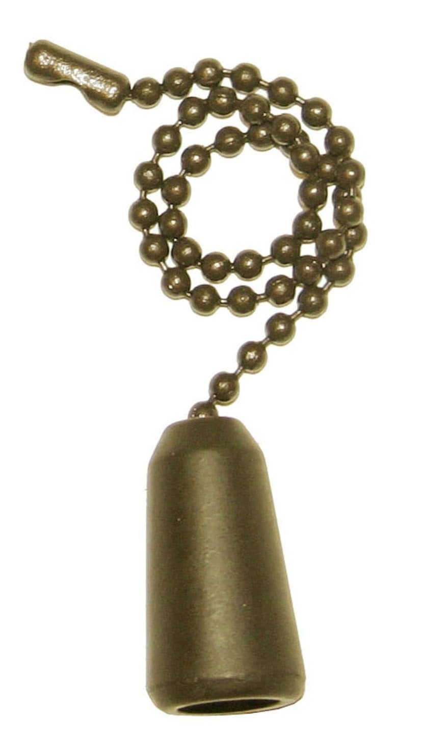 Atron Electro Industries FA185 Bell and Pull Ceiling Fan Pull with Antique Brass Beaded Chain, 12-in
