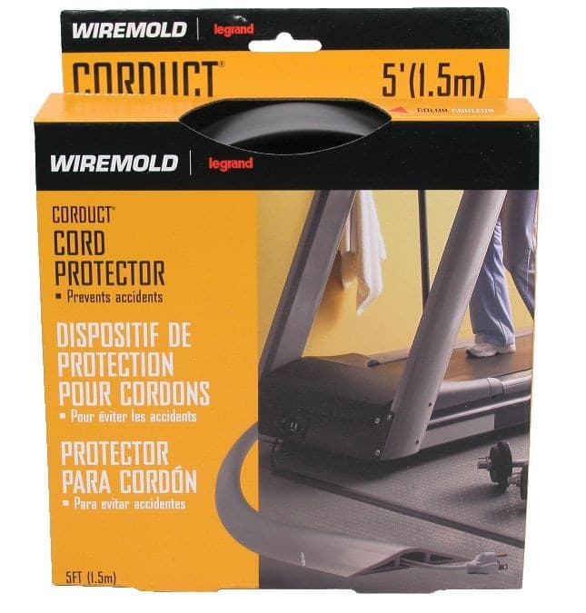 Wiremold CDG-5 Corduct 5' Overfloor Cord Cover/Protector, Grey