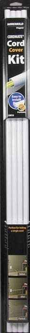 Wiremold CMK10 CordMate Cord Cover Kit, Paintable, White