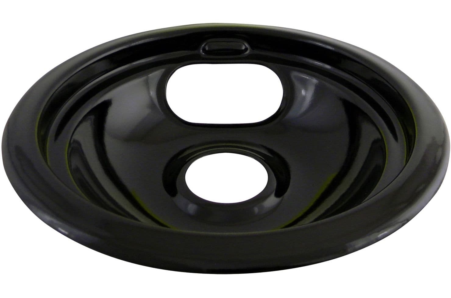Laser 62244 Porcelain Stove Drip Pan with Trim Ring, Dishwasher Safe, Black, 8-in