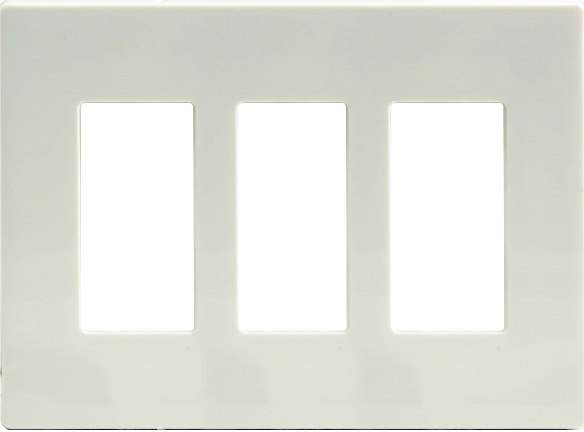 Atron Electro Industries DP42354RRR Screwless Triple Rocker Style Switch Plate, 3 Gang, White