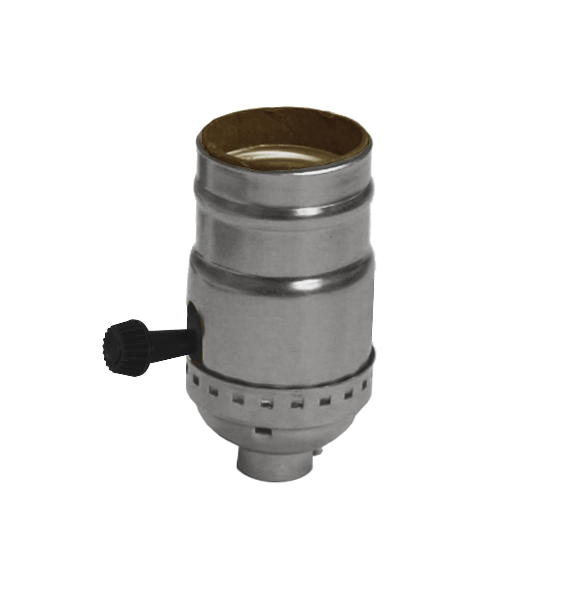 Atron Electro Industries LA846 Medium Base Turn Knob Socket, 250W, 250V, Chrome