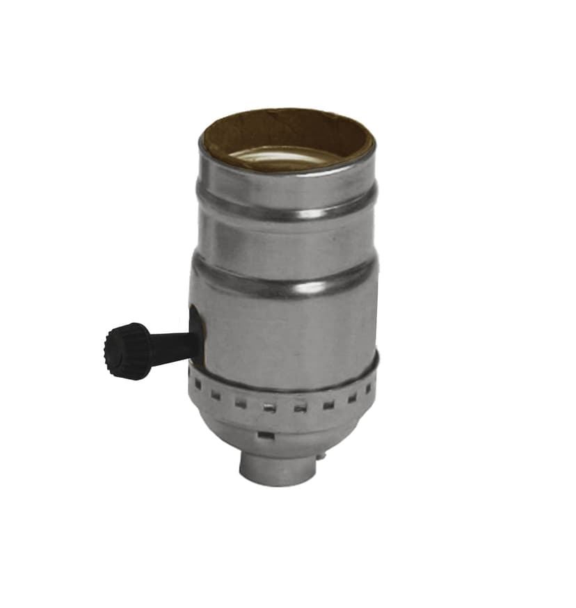 Atron Electro Industries LA846 Medium Base Turn Knob Socket, 250W, 250V, Chrome