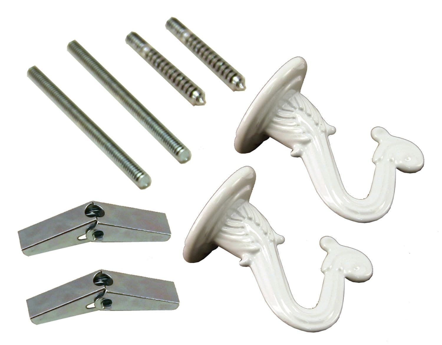 Atron Electro Industries LA711 Swag Hooks, Hardware with Fittings Included, White, 2-pk