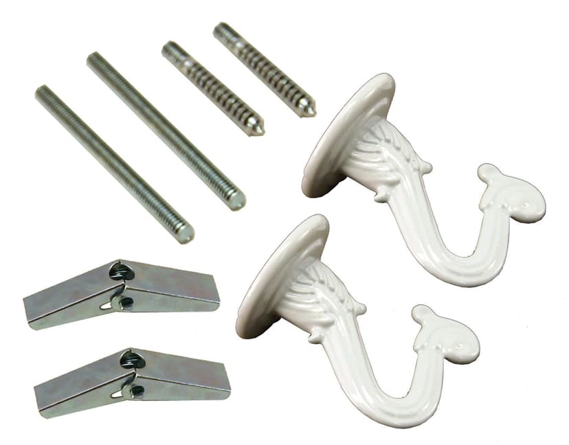 Atron Electro Industries LA711 Swag Hooks, Hardware with Fittings Included, White, 2-pk