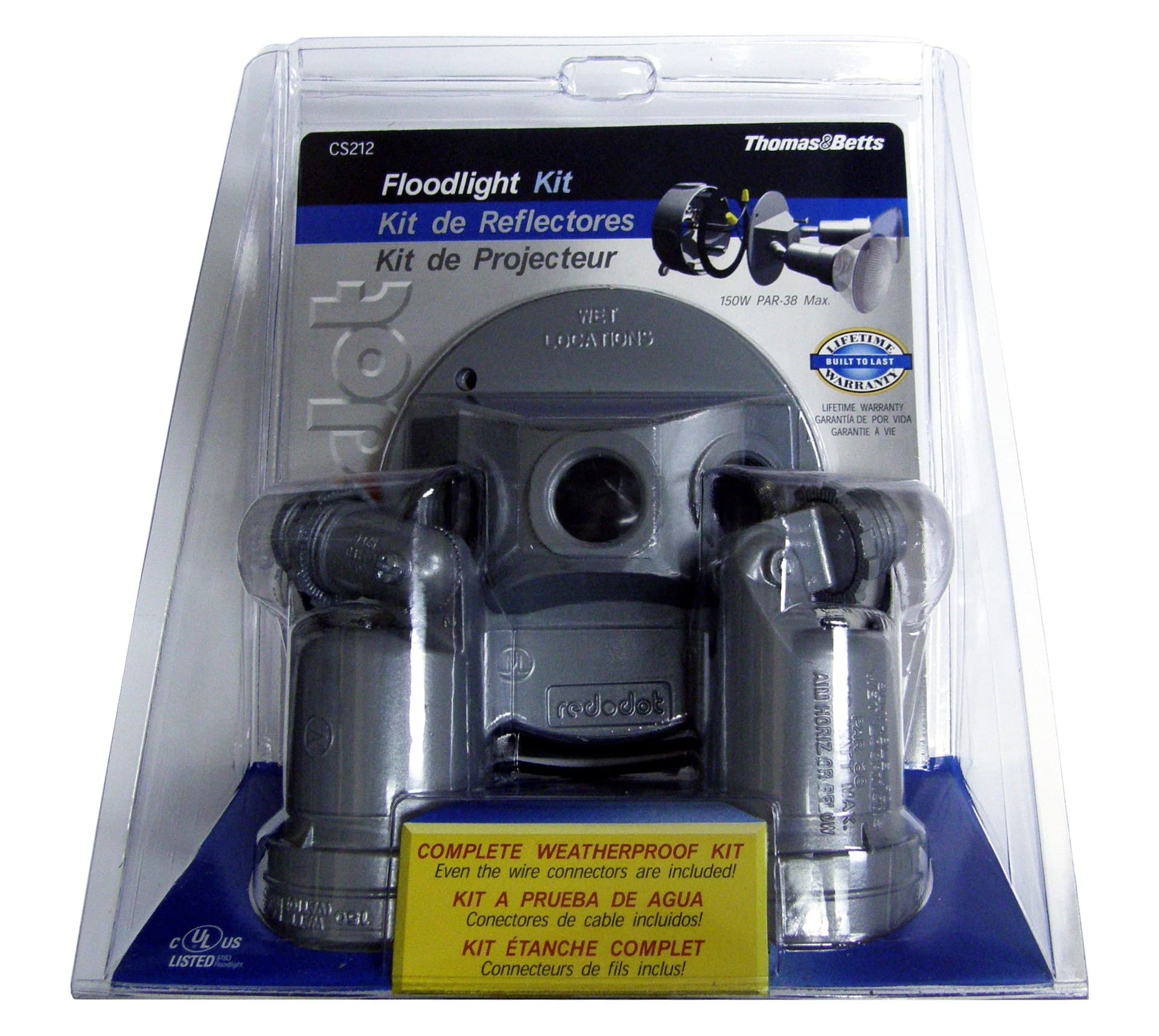 Thomas & Betts 37149-728 Medium Base Twin Lampholder Kit, 75W, 125V, Black