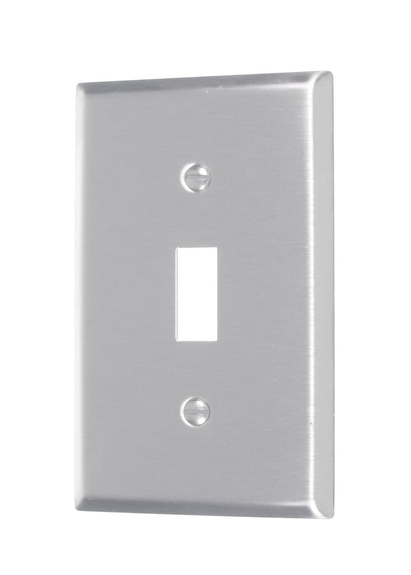 Toggle Style Switch Metal Wallplate, 1 Gang, Stainless Steel