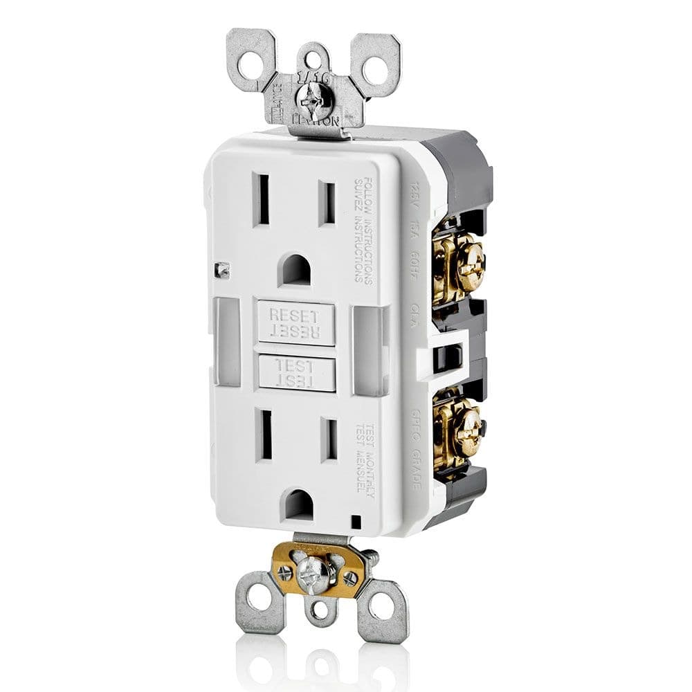 Leviton GFNL1-772 Tamper-Resistant GFCI Outlet with LED Night Guide Light, 15 Amp, White