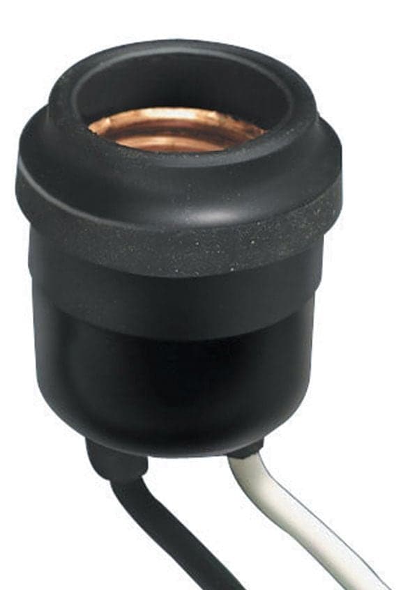 Leviton 00055-729 Outdoor Medium Base Weatherproof Lampholder, 660W, 250V, Black