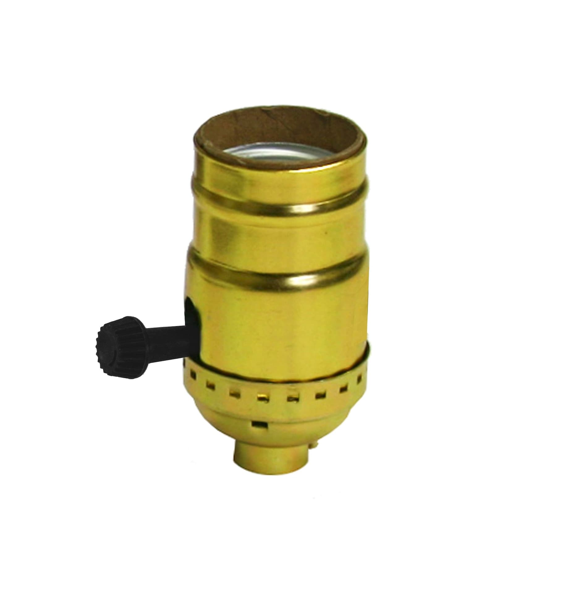 Atron Electro Industries LA1140 Medium Base Tri-Lite Turn Knob Socket, 1/8 IP, 250W, 250V, Brass