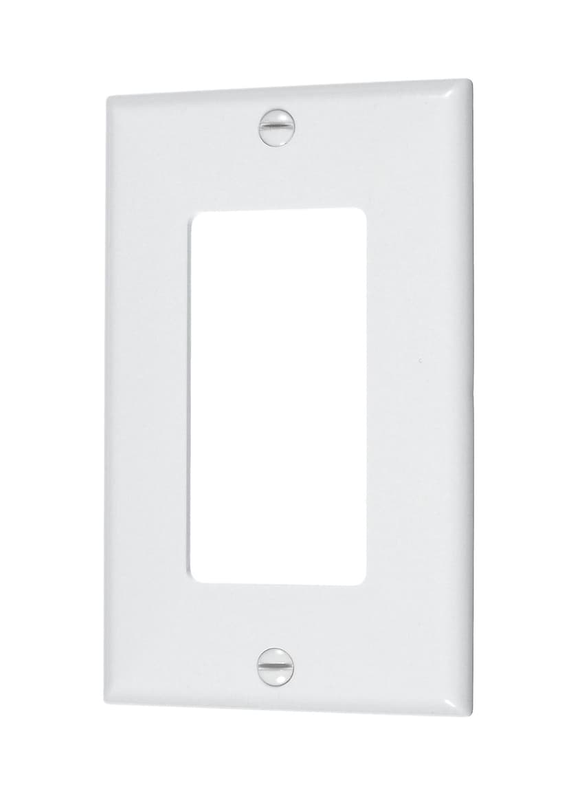 Decorator Rocker Style Switch Plastic Wallplates, 1 Gang, White, 10-pk