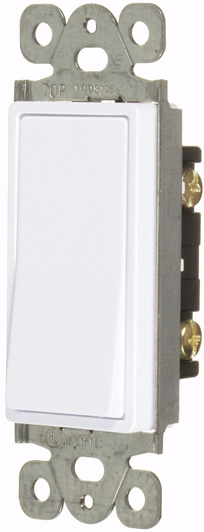 LED Illuminated Rocker Single-Pole Switch, 15A, 120/277V, Non-Grounding, Residential Grade, White