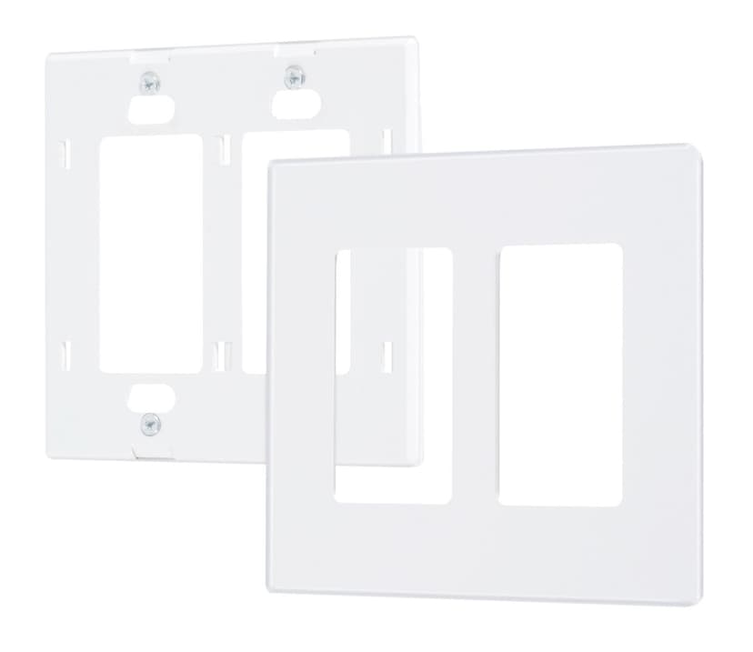 Screwless Snap-On Wallplate, 2 Gang, White
