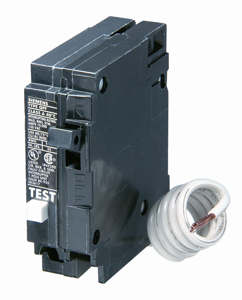 SIEMENS QF115A Ground Fault GFCI Type QFP Circuit Breaker, Black, 15A, 1 Pole