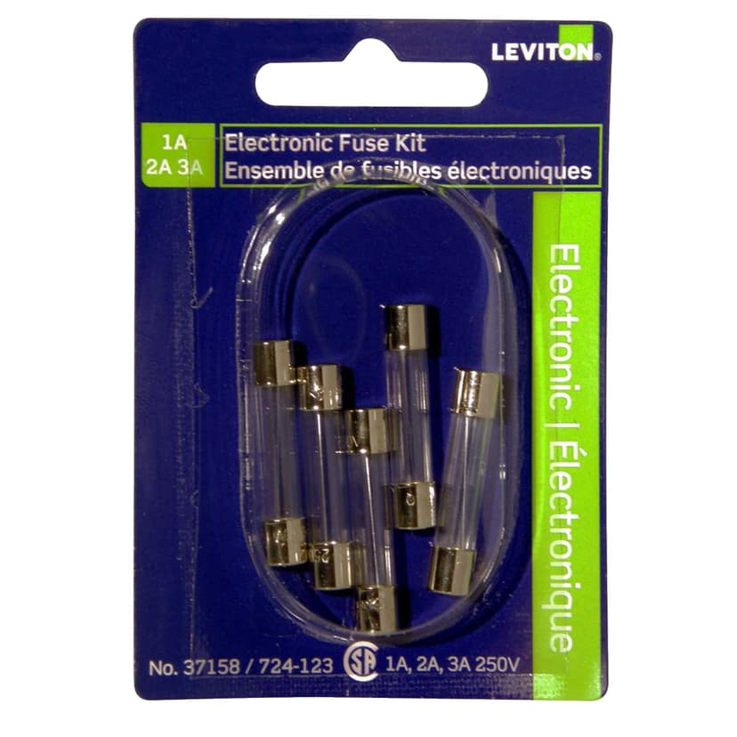 Leviton 37158-724 Electronic Fuse Kit, Assorted, 5-pk