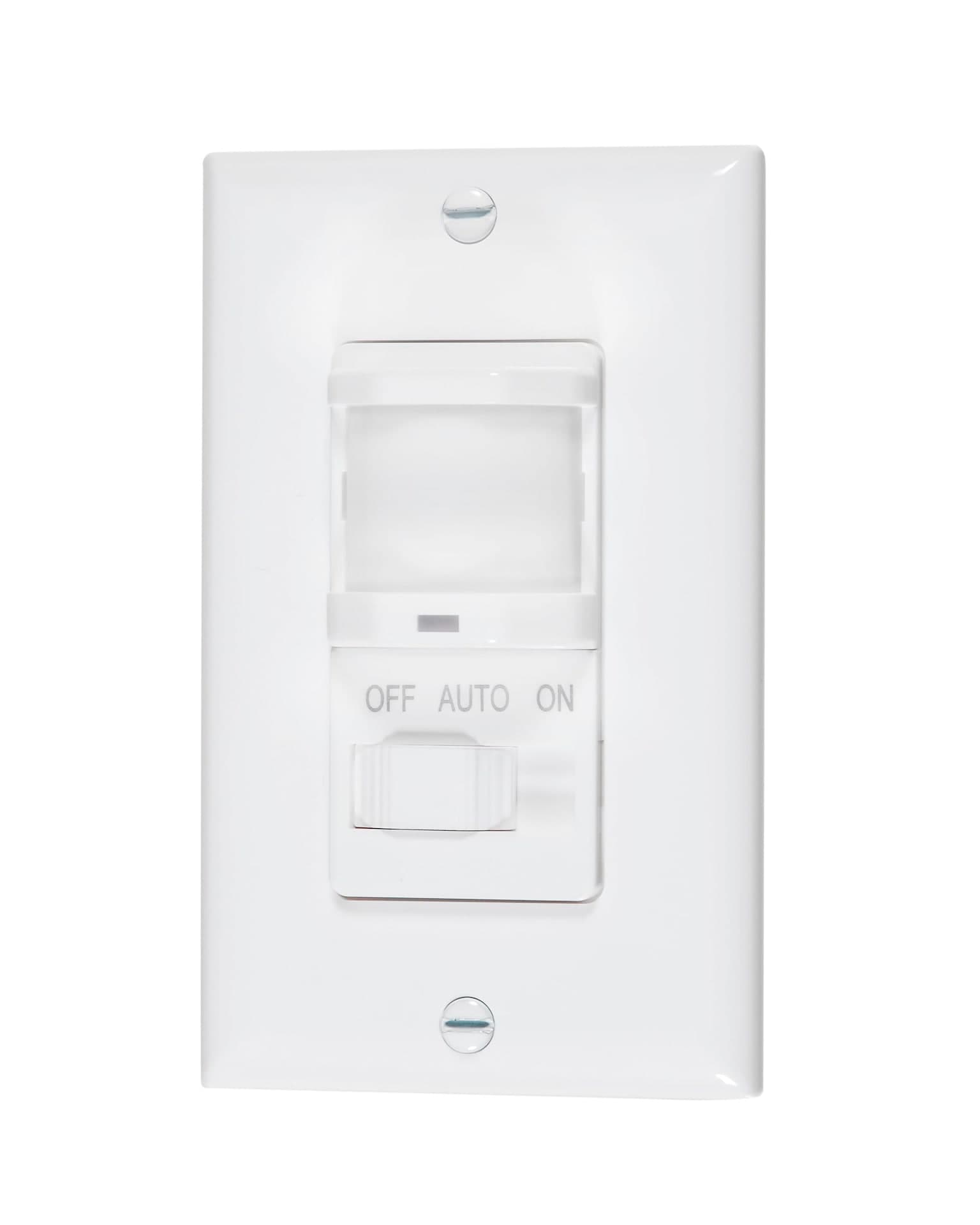 Decorator Single Pole Occupancy Motion Sensor Light Switch, Auto-On, Residential Grade, White