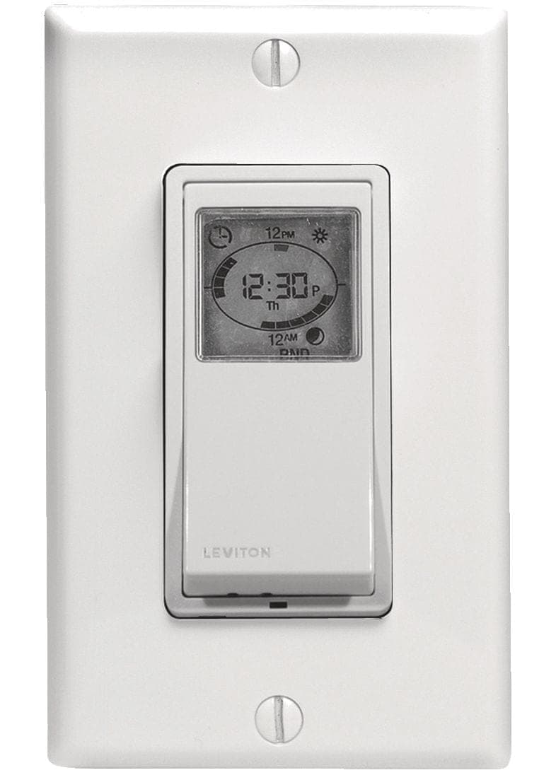 Leviton Decora Vizia 24-Hour Programmable Timer Light Switch, White