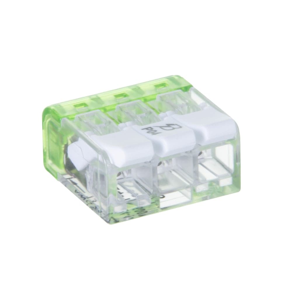 GARDNER BENDER 19-PCL3 LeverGard 3-Port Splicing/Wire Connectors, Green, 10-pk